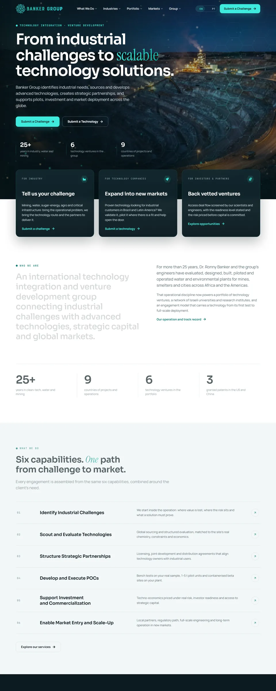 Screenshot of the Banker Group website